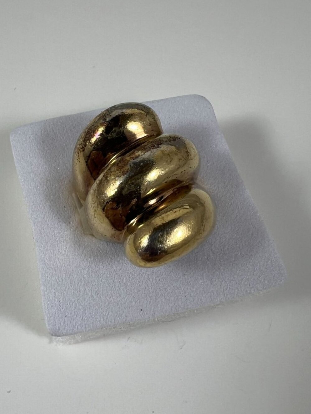 Vintage Gold-Tone Statement Ring Spiral Design Size 6.5